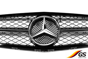 Mercedes C-Class Grille in Gloss Black with Chrome Trim