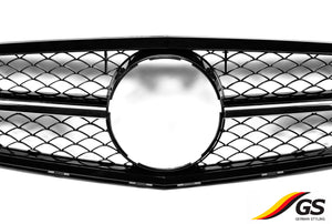 Mercedes C-Class Grille in Gloss Black with Chrome Trim