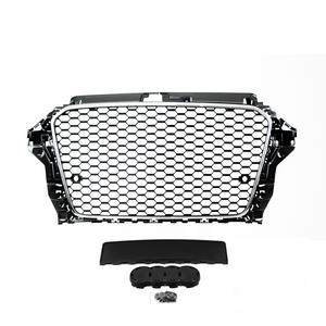 A3 (2013-2016) Honeycomb Grille - Gloss Black & Chrome