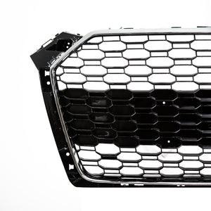 A5  (2017-2020) Honeycomb Grille - Gloss Black & Chrome Trim